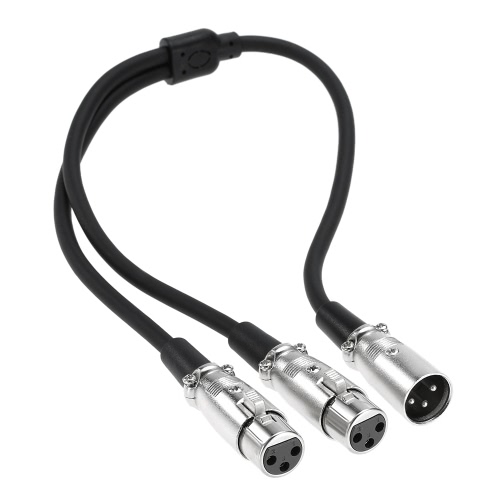 

XLR Audio Cable Splitter XLR Male To Dual XLR Female Microphone Cable Mic Cable 0.5m/1.6ft for Microphone Mixer Mixing Console