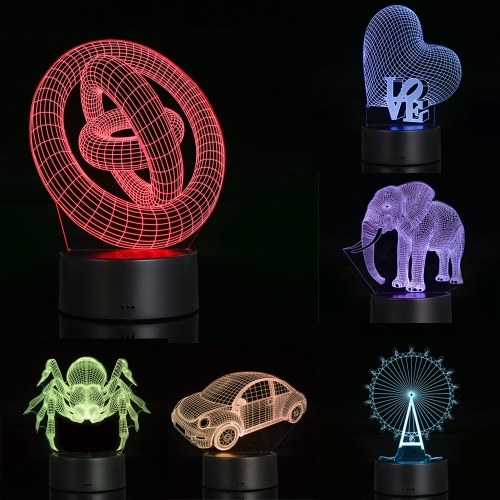

3D Visual Illusion Lamp Transparent Acrylic Night Light 7 Color Changing LED Lamp