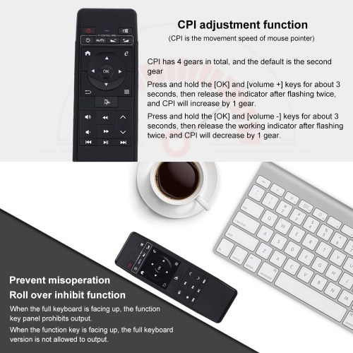 

HCY-63A 2-in-1 Remote Control 2.4 GHz Wireless Air Mouse 6-Axis IR Learning Keyboard Rechargable for Android TV BOX PC