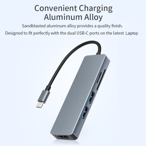 

TC18 5 in 1 Multifunctional USB Type C Hub Adapter USB C to HD USB3.0 TF Card Reader HD Converter for Laptop