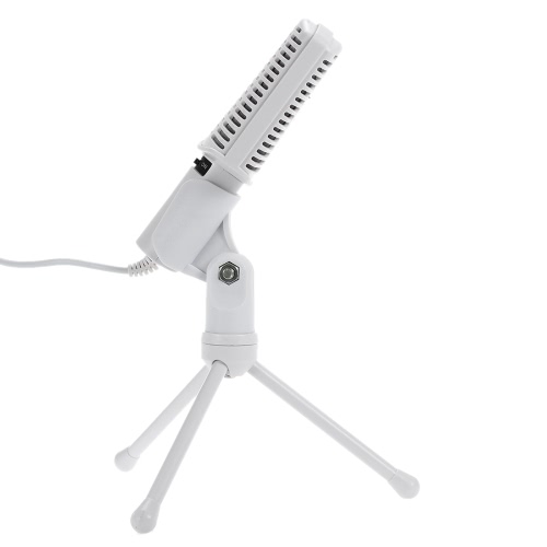 

SF-940 Professional 3.5mm Condenser Sound Podcast Studio Microphone Mic w/ Tripod Stand For Skype Desktop PC Notebook MSN(White)