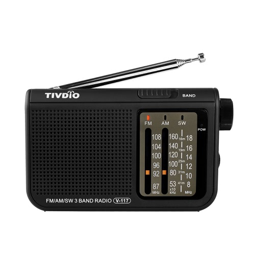 

TIVDIO V-117 FM / AM / SW Радио Черный