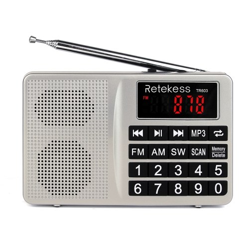 Retekess TR603 Récepteur radio numérique multibande FM / AM / SW Lecteur MP3 Haut-parleurs Sortie écouteurs AUX IN Prise en charge Carte TF U Drive