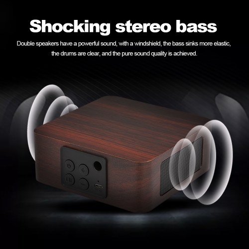 

Q1A Portable Wood Speaker Wireless Bluetooth 4.2 Speakers Music Sound Box Bass Subwoofer Rechargeable Battery for iPhone Samsung Smart Phone