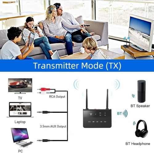 

WB2 Bluetooth 5.0 Transmitter Receiver AAC AptX LL 80m Wireless Audio Adapter