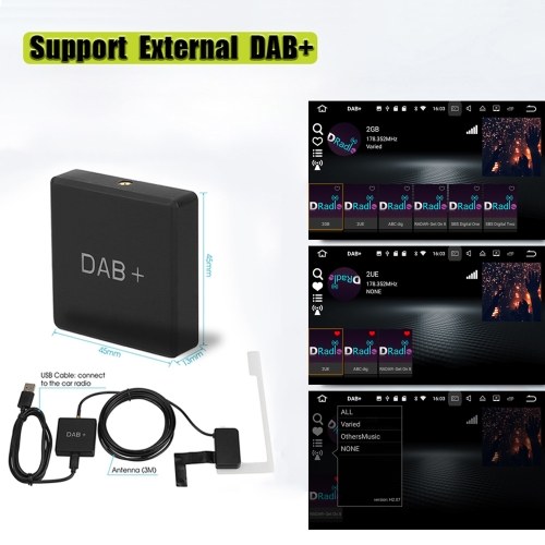 DAB 004 DAB Box Digital Radio Antenna Tuner FM Transmission USB Powered for Car Radio Android 5.1 and Above (Only for Countries that have DAB Signal) 