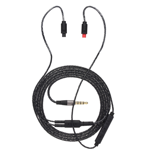 

2 Pin 0.75mm to 3.5mm Earphone Replacement Cable Audio Exchange Cable Cord w/ 3 Remote Buttons for Audio-Technica IM04 IM03 IM02 IM01 IM50 IM70 Black