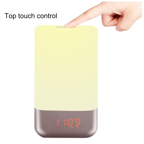 

MY-03 Wake Up Light RGB LED Simulation Sunrise Lamp Alarm Clock Table Clock Night Lights Home Decor White Light Brightness Adjustment