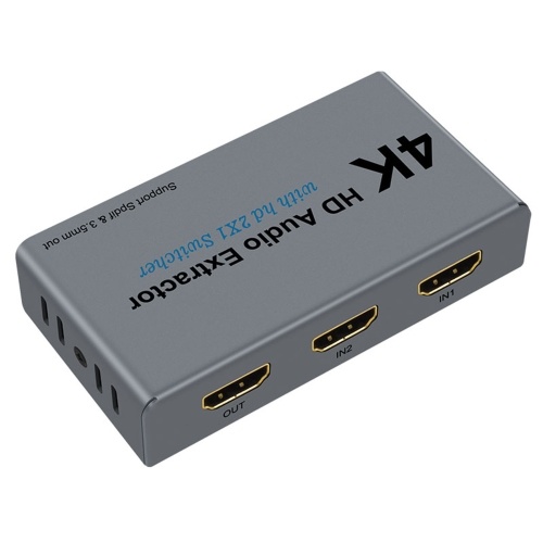 

E21 HD Audio Extractor Splitter HD Switch 2 in 1 out 4K HD to HD Optical SPDIF 3.5mm HD Audio Splitter Switch