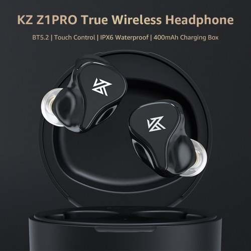 

KZ Z1 PRO Bluetooth 5.2 TWS Earbuds True Wireless Headphones Dynamic Game Earphone Touch Control IPX6 Waterproof Sport Headset with Charging Box