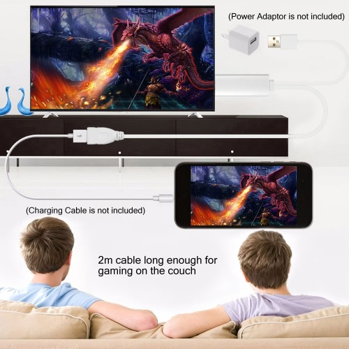 

Measy i8 для iPhone с HD кабель адаптера USB 2M 1080P Airplay Mirroring воздуха подключи и играй для iPhone 7 Plus 6S 6Plus ОС IOS