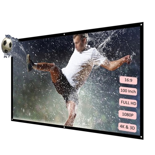 

H100 16:9 100 Inch Portable Foldable Diagonal Projector Screen HD