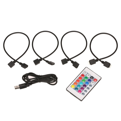 

4Pcs LED Strip Light USB Powered 10ft Color Changing RGB 5050 60 LEDs Waterproof LED Flexible String Lights for TV Computer Background Light for Party Stage Clothing DIY Stair Decoration Bar & Restaurant Hotel Storefront Displays with IR Remote Controller