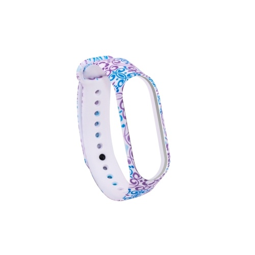 Fashion Adjustable Printed Wristband for Mi Band 3 and Band 4 Unisex Silicone Strap Wrist Strap Multi-pattern Optional