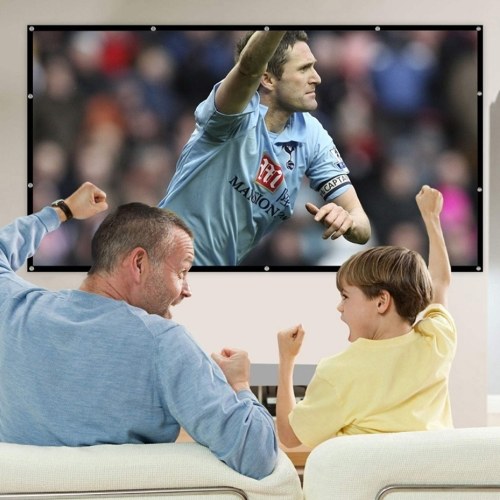 

Foldable No Crease Soft Projector Screen Holes Hanging Portable Home Movie Meeting Screen (100inch 4:3)
