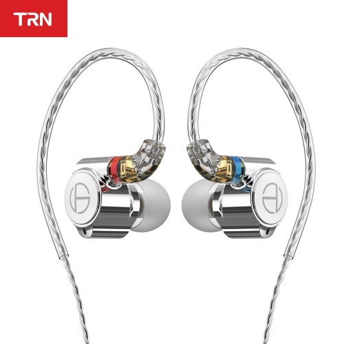 TRN TA1 dans l'oreille écouteur 1BA + 1DD double pilote hybride HIFI écouteur métal casque écouteur avec détachable MMCX câble argenté sans micro