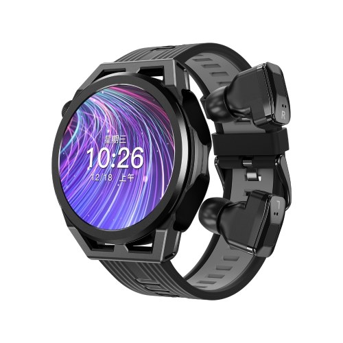 Smart Watch & True Wireless BT 5.0 Headphones 2-in-1 ENC Noise Cancelling Earphones Fitness Tracker Smartwatch 4GB Memory MP3 Music Playback 1.53-inch Color Screen Monitoring Blood Oxygen Heart Rate Sleep NFC One-touch Access 