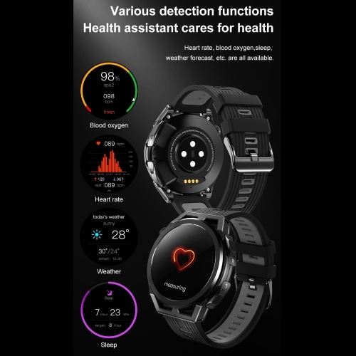 Smart Watch & True Wireless BT 5.0 Headphones 2-in-1 ENC Noise Cancelling Earphones Fitness Tracker Smartwatch 4GB Memory MP3 Music Playback 1.53-inch Color Screen Monitoring Blood Oxygen Heart Rate Sleep NFC One-touch Access 