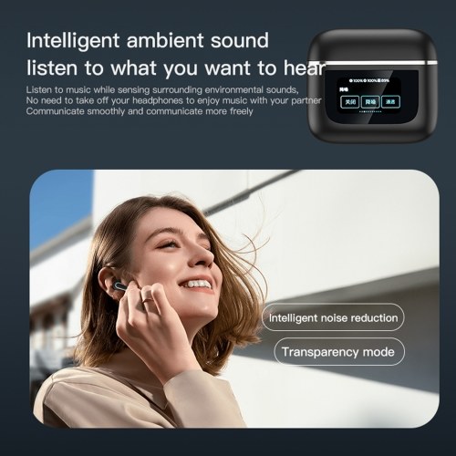 V8 Wireless BT Headset LCD Full Color Smart Display Touch Screen ANC Noise Cancellation 