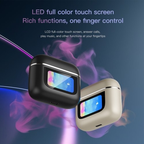 V8 Wireless BT Headset LCD Full Color Smart Display Touch Screen ANC Noise Cancellation 