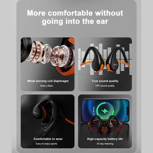 Lenovo Thinkplus X7 Bone Conduction Headset Wireless BT Headset Open Sports Cycling Hanging Ear Type 