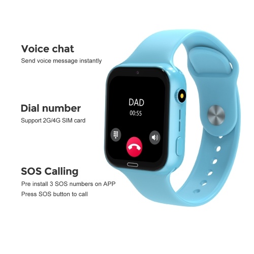 LT34 1.83`` IPS Touch Screen 4G Network Smartwatch with Two-Way Calling Location Tracking Voice Chat Pedometer Electronic Fence History Record Tracking Alarm Clock Watch Finder Video Calling 240x280 Pixels