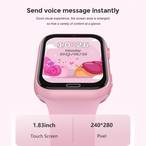 LT34 1.83`` IPS Touch Screen 4G Network Smartwatch with Two-Way Calling Location Tracking Voice Chat Pedometer Electronic Fence History Record Tracking Alarm Clock Watch Finder Video Calling 240x280 Pixels