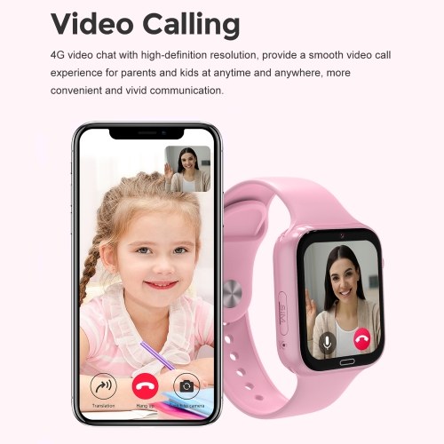 LT34 1.83`` IPS Touch Screen 4G Network Smartwatch with Two-Way Calling Location Tracking Voice Chat Pedometer Electronic Fence History Record Tracking Alarm Clock Watch Finder Video Calling 240x280 Pixels