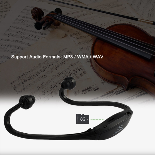 

Compact Digital Music Player Dual-channel Sports MP3 with FM Function Headphone Wireless Plug-in Card Headset Black for Multimedia Player