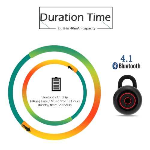

Mini 6 Wireless Bluetooth Stereo Headphone Bluetooth 4.1 In-ear Earphone Invisible Headset Hands-free with Mic Black for Android