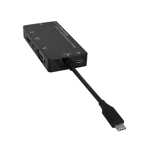 

Type-C to HD VGA DP Cable 1080P 4K USB 3.1 Type-C to HD Adapter Video Cable for MacBook Air Projector Black