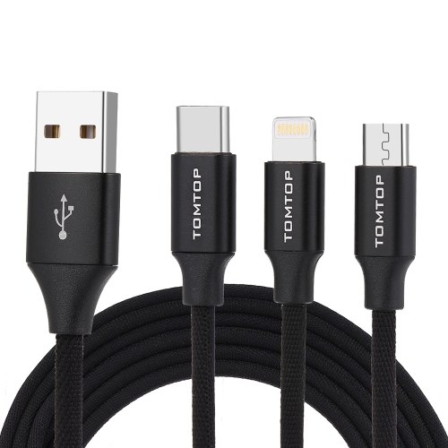 TOMTOP 3 In 1 3.9FT Multi Charger Cable USB Charging Line