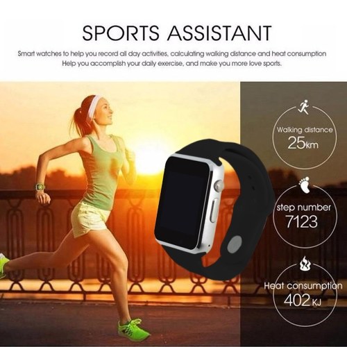 

A1 Bluetooth Smart Watch Sport Smartwatch Touchscreen with Camera TF SIM Card Slot Pedometer Music Player Sleep Monitor for Kids Women Men