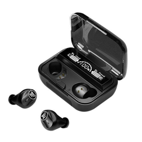 BT5.1 Auriculares deportivos conectados con control de sensor táctil sensible Multifuncional 2000mAh Diseño de caja de carga de alta capacidad Mini portátil para regalo presente Negro