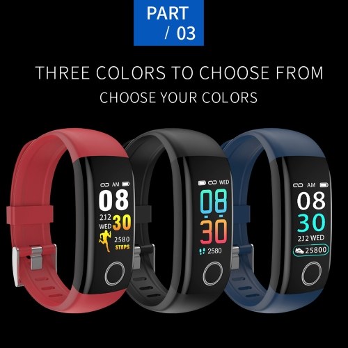

T10 Intelligent Bracelet Color Screen Body Temperature Monitor IP67 Waterproof Sport Tracker Fitness Bracelet (Black)