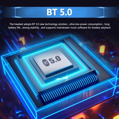 F9 BT5.0 Wireless Headphones Cool Light Noise Reduction Touch Control IPX7 Waterproof 1200mAh Charge Box Power Display Phone Holder (White)