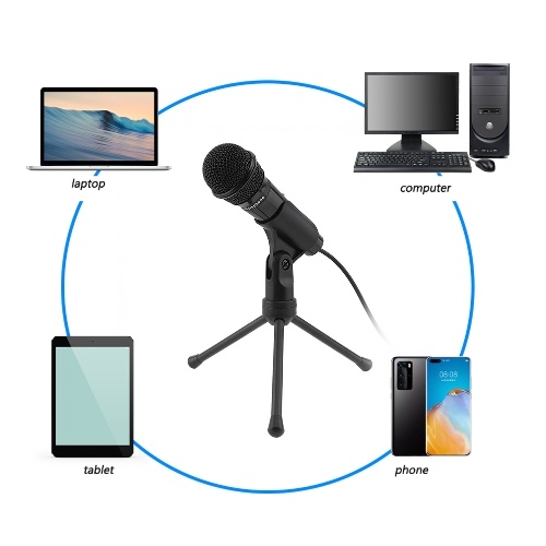 Sf-910 Multifunctional 3.5mm Microphone Portable Broadcasting Condenser Microphone