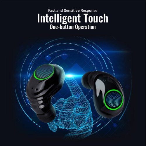 

BT 5.0 10m Transmission Wireless Earphone Touching Opeartion Headphone IPX7 Waterproof Noise Cancelling Earphones with Recharging Box