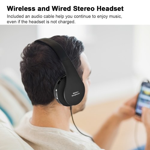 

Bluetooth Over-Ear Headphones Foldable Wireless and Wired Headset Over Ear Sport Earphone with Microphone