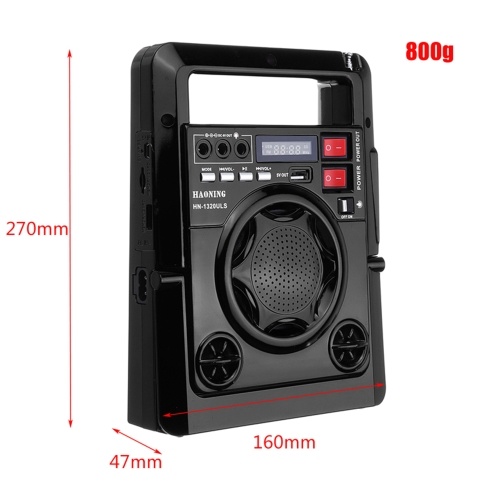 

HN-1320ULS Outdoor Solar AM/FM Radio Music Player Speaker with LED Lamp TF USB For Phone Emergency Power Supply