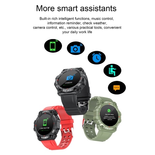 

FD68 Fashion Intelligent Sport Watch High Definition Digital Display IP67 Waterproof Heart Rate Sleeping Monitor Multifunctional BT Sport Watch