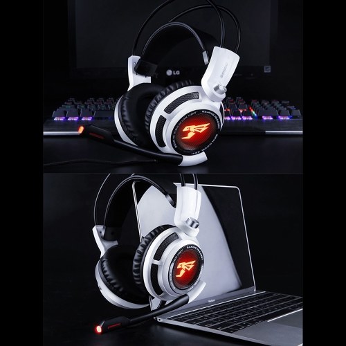 

SOMIC G941 USB 7.1-канальная игровая гарнитура с 4D вибрационным звуковым эффектом 40-миллиметровый блок драйвера Проводной контроллер LED Light Black