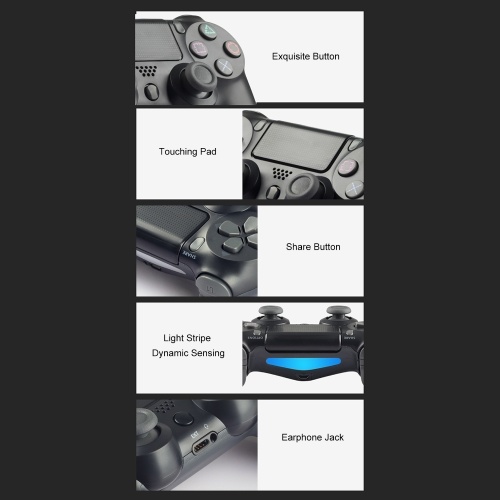 

P4 BT Game Handle USB Wirelessly Rechargeable Gaming Controller Gamepad Replacement for PC/P-S-4/PS3