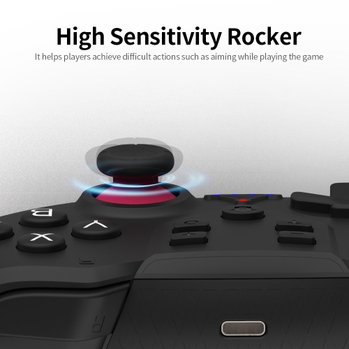 

Wireless BT Gamepad with Double Motor Vibration Function Gyroscope Function Compatible with Switch/Switch Lite Host