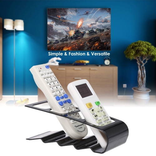 

Remote Control Holder 4 Section Wrinkled Remote Control Container Rack TV Remote Control Organizer Home Appliance Black