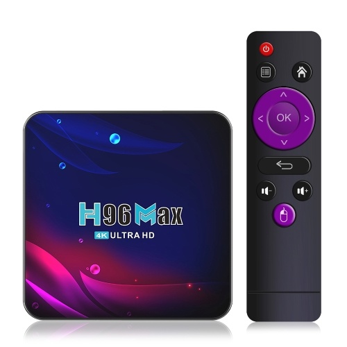 

H96 Max V11 Android 11.0 Smart TV Box UHD 4K Media Player RK3318 4GB/32GB 2.4G/5G Dual-band WiFi BT4.0 100M LAN VP9 H.265 Decoding with Remote Control