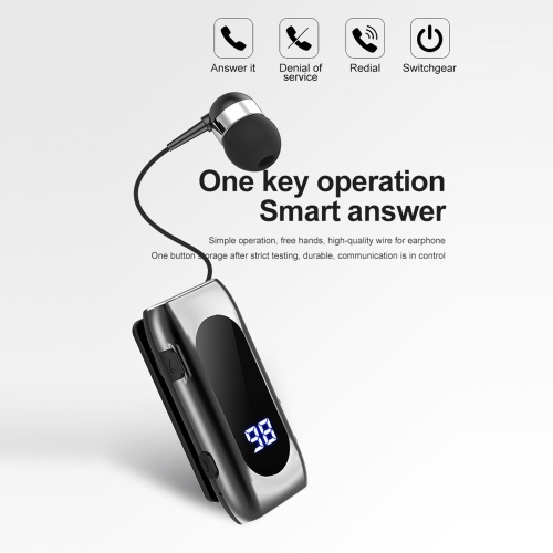 

K55 Беспроводная гарнитура Business BT5.2 Наушники-вкладыши Выдвижные наушники Hands-free Sport Driver Наушники Телескопический зажим на стереонаушниках с микрофоном