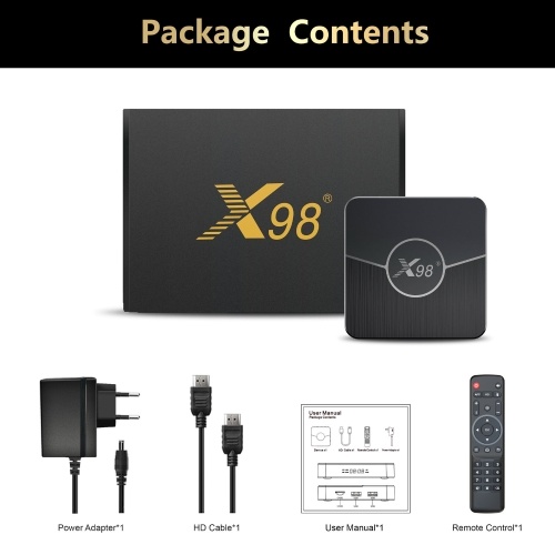 

X98 Plus Android 11.0 Smart TV Box Amlogic S905W2 UHD 4K Медиаплеер 2.4G/5G Двухдиапазонный WiFi BT AV1 VP9 Декодирование H.265 Цифровой дисплей Пульт дистанционного управления