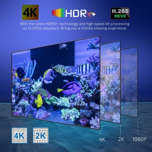 

X98Q Android 11.0 Smart TV Box Amlogic S905W2 UHD 4K Медиаплеер 2.4G/5G Двухдиапазонный WiFi AV1 VP9 H.265 Декодирование Пульт дистанционного управления