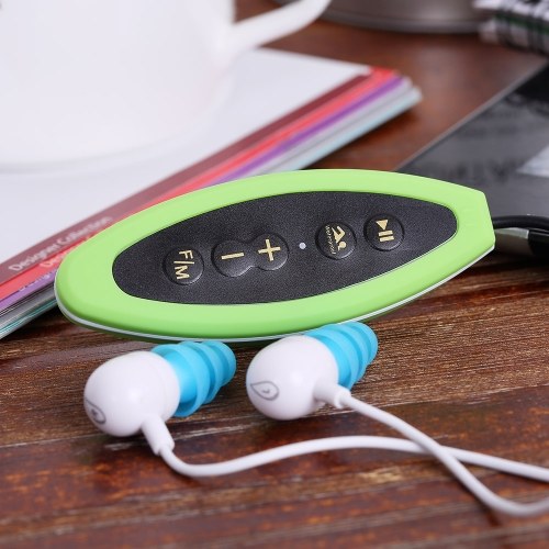 

CJX601 8GB MP3 Music Player IPX8 Waterproof with Headphones FM Radio Clip Design for Swimming Running Diving Green